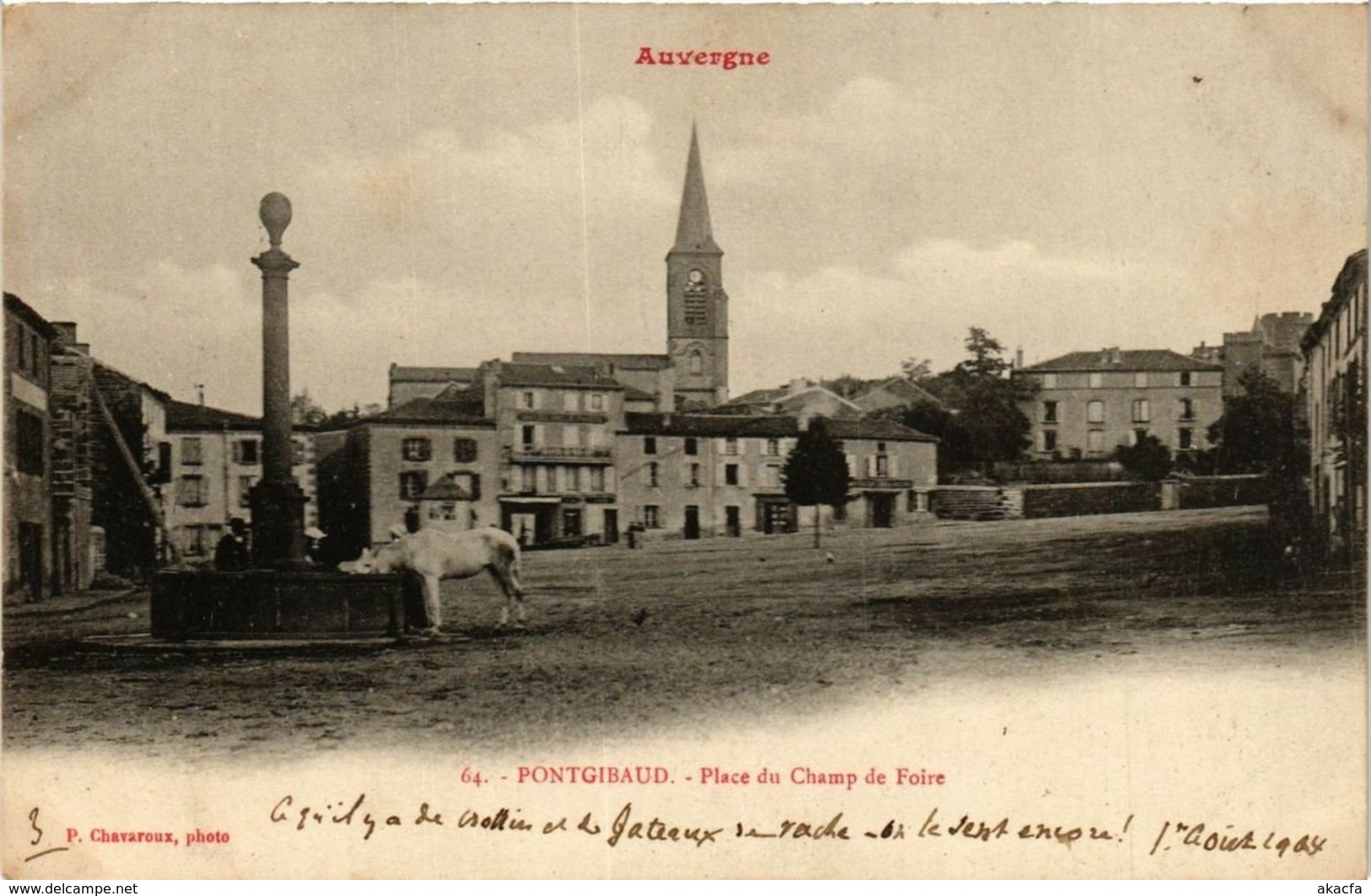 CPA Auvergne PONTGIBAUD - Place Du Champ De Foire (374577) - Sonstige & Ohne Zuordnung