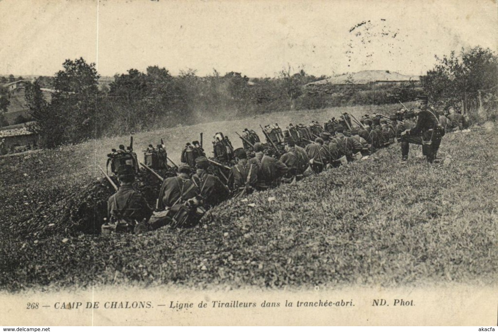 CPA Militaire - Camp De CHALONS - Ligne De Tirailleurs Dans La (90225) - Camp De Châlons - Mourmelon
