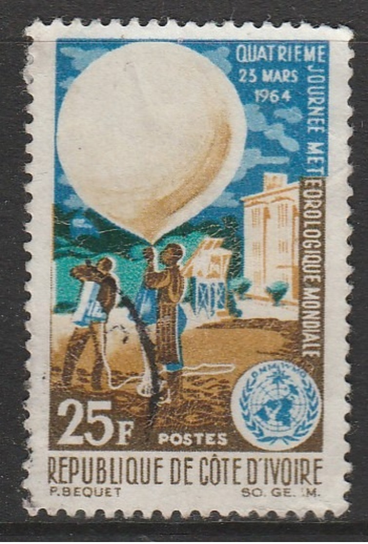 Ivory Coast 1964 World Meteorological Day 25 F Multicoloured SW 271 O Used - Ivory Coast (1960-...)