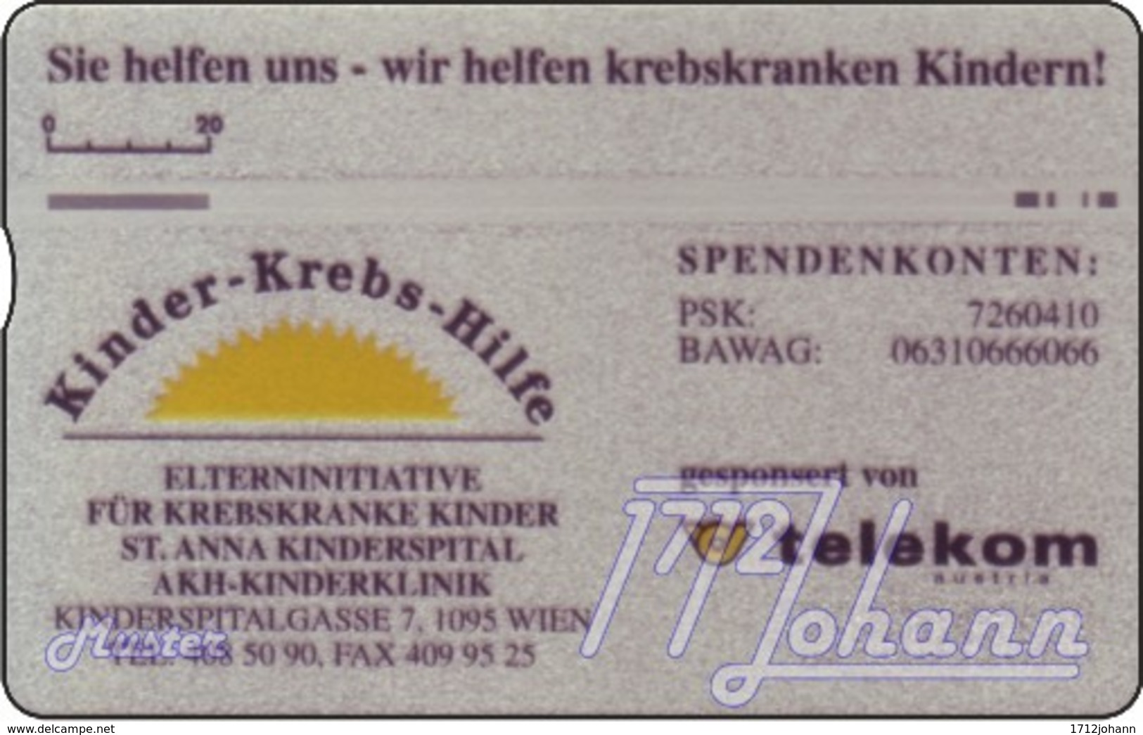 TWK Österreich Privat: "Kinderkrebshilfe 3 - Sonne" Gebr. - Oesterreich