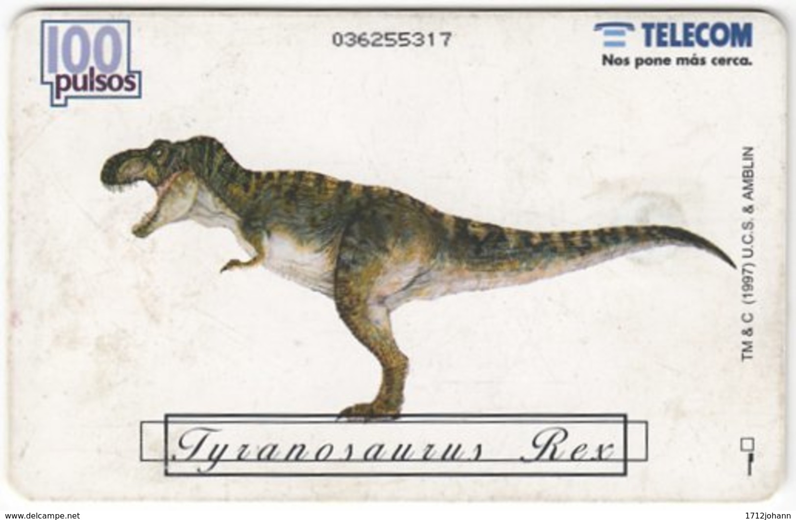 ARGENTINIA A-345 Chip Telecom - Cinema, The Lost World / Prehistoric Animal, Dinosaur - Used - Argentinien