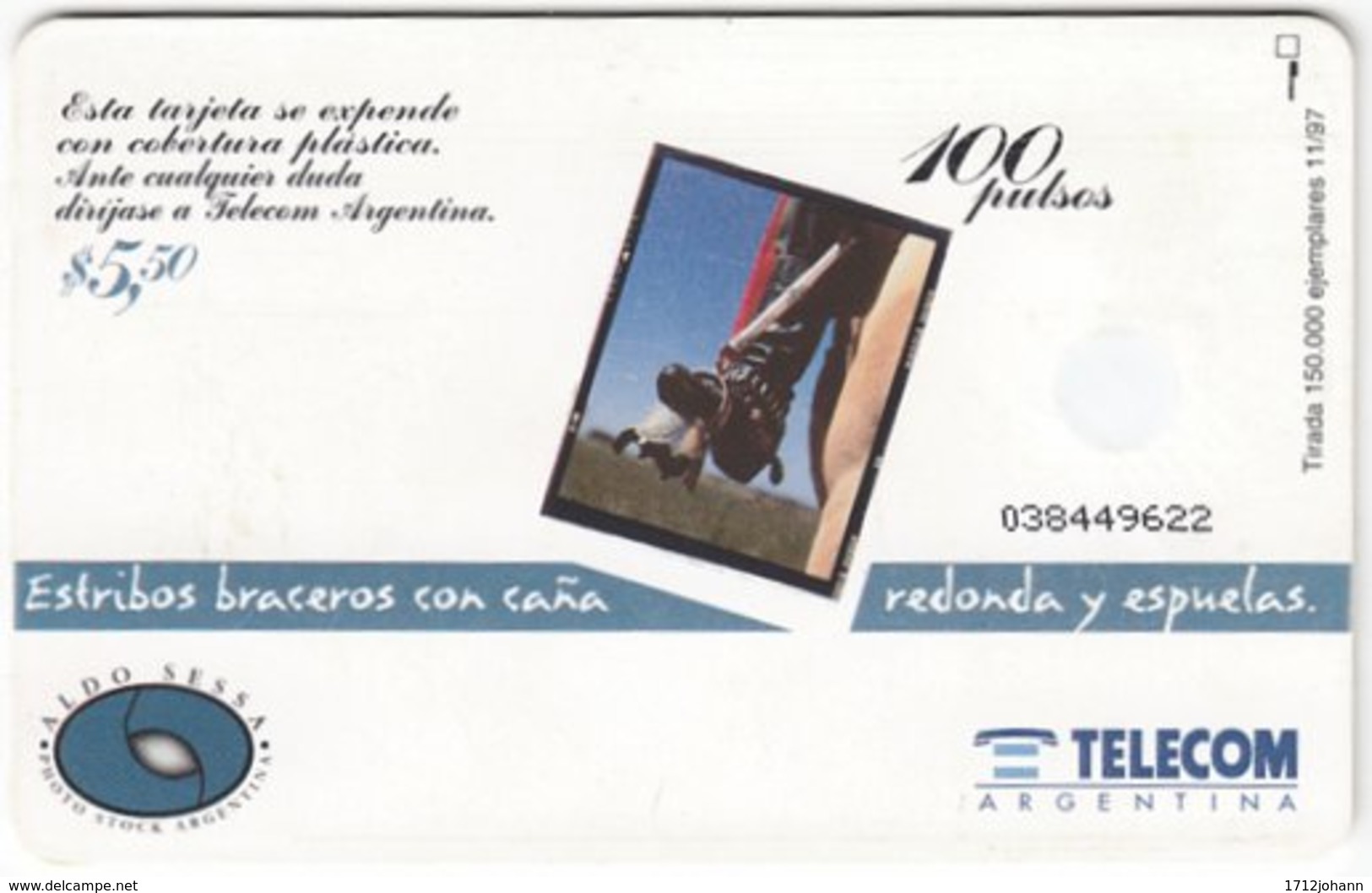 ARGENTINIA A-347 Chip Telecom - Occupation, Gaucho, Animal, Horse - Used - Argentina