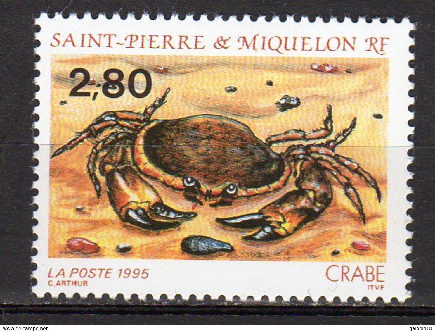 Saint-Pierre Et Miquelon Yvert N° 615 Neuf Faune Marine ( Crabe ) Lot 22-117 - Ungebraucht