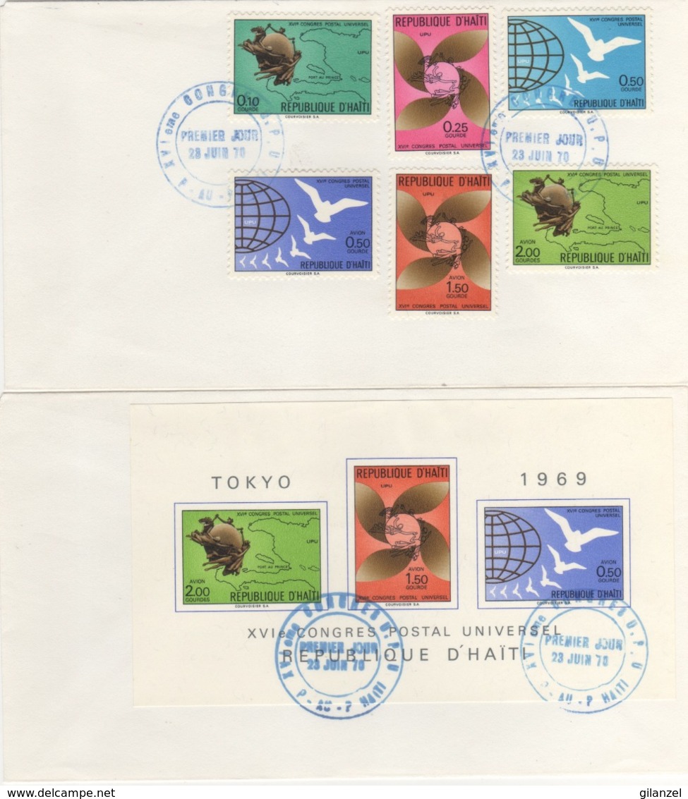 Haiti UPU 1970 XVI Universal Postal Congress Tokyo 2 FDC - UPU (Unione Postale Universale)