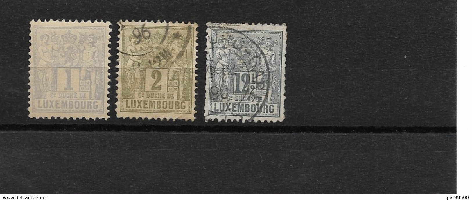 LIQ./ /LUXEMBOURG/ 1882/1891 / Lot De 3 Timbres : YT 47 (N**) N° 48 Obl. Et 52 Obl. (dents Rognées) - 1882 Allegorie