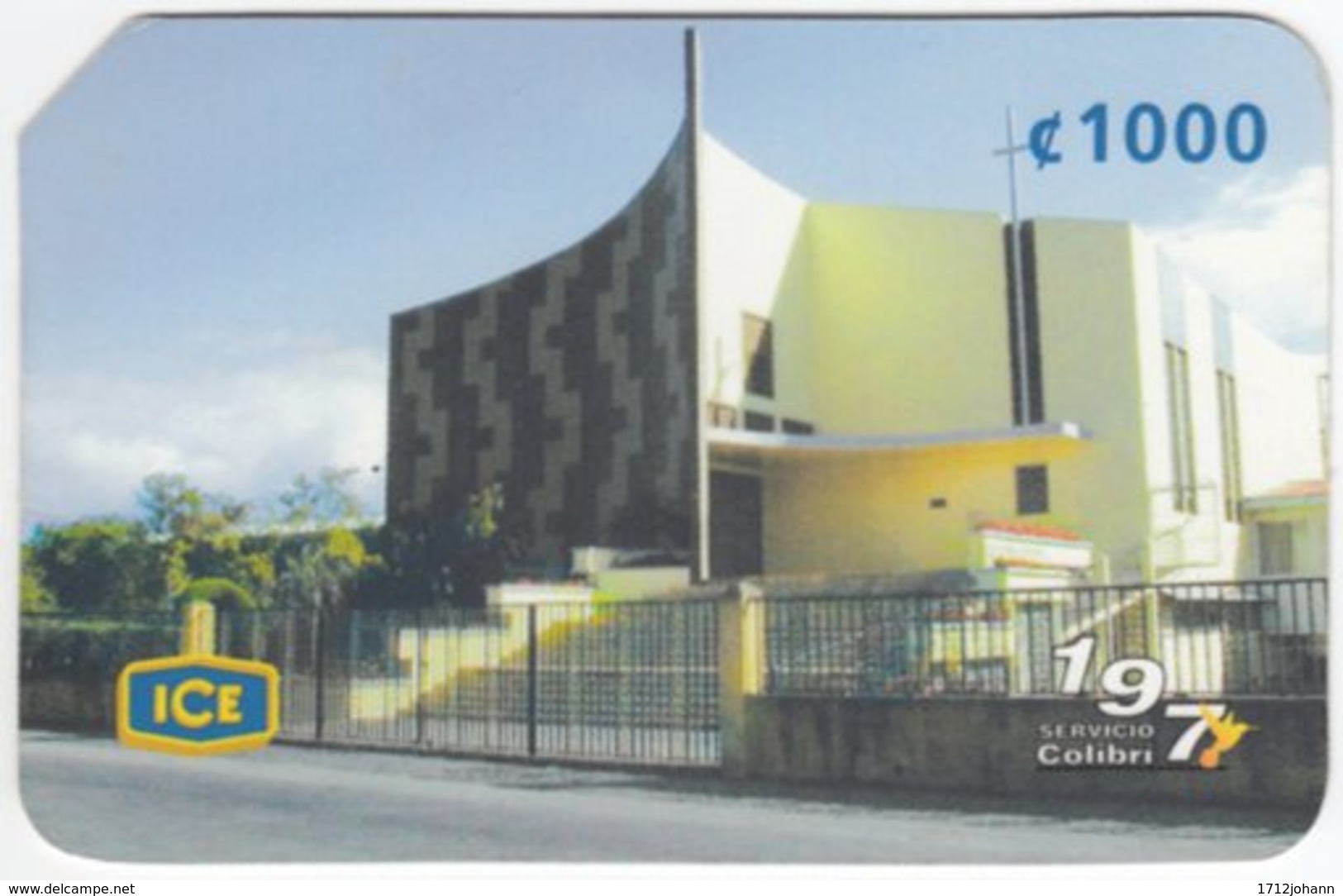 COSTA RICA A-204 Prepaid ICE - Architecture, Building - Used - Costa Rica