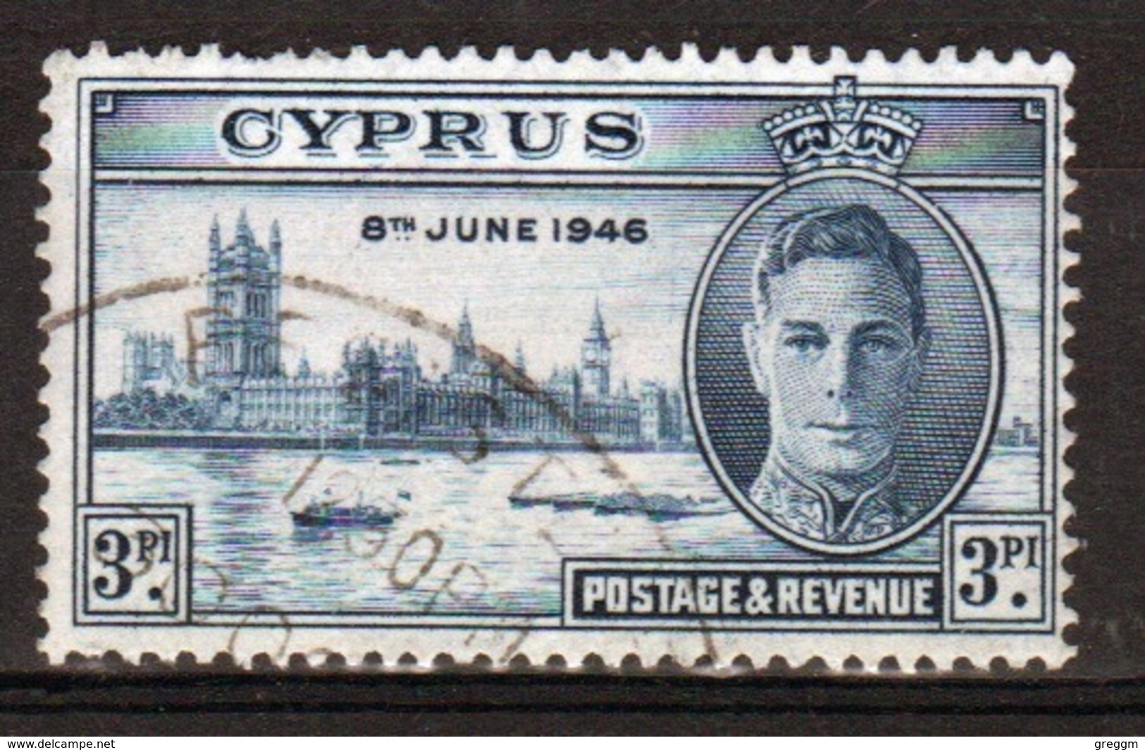 Cyprus Single 1946 Three Piastre Stamp From Victory Set. - Cyprus (...-1960)