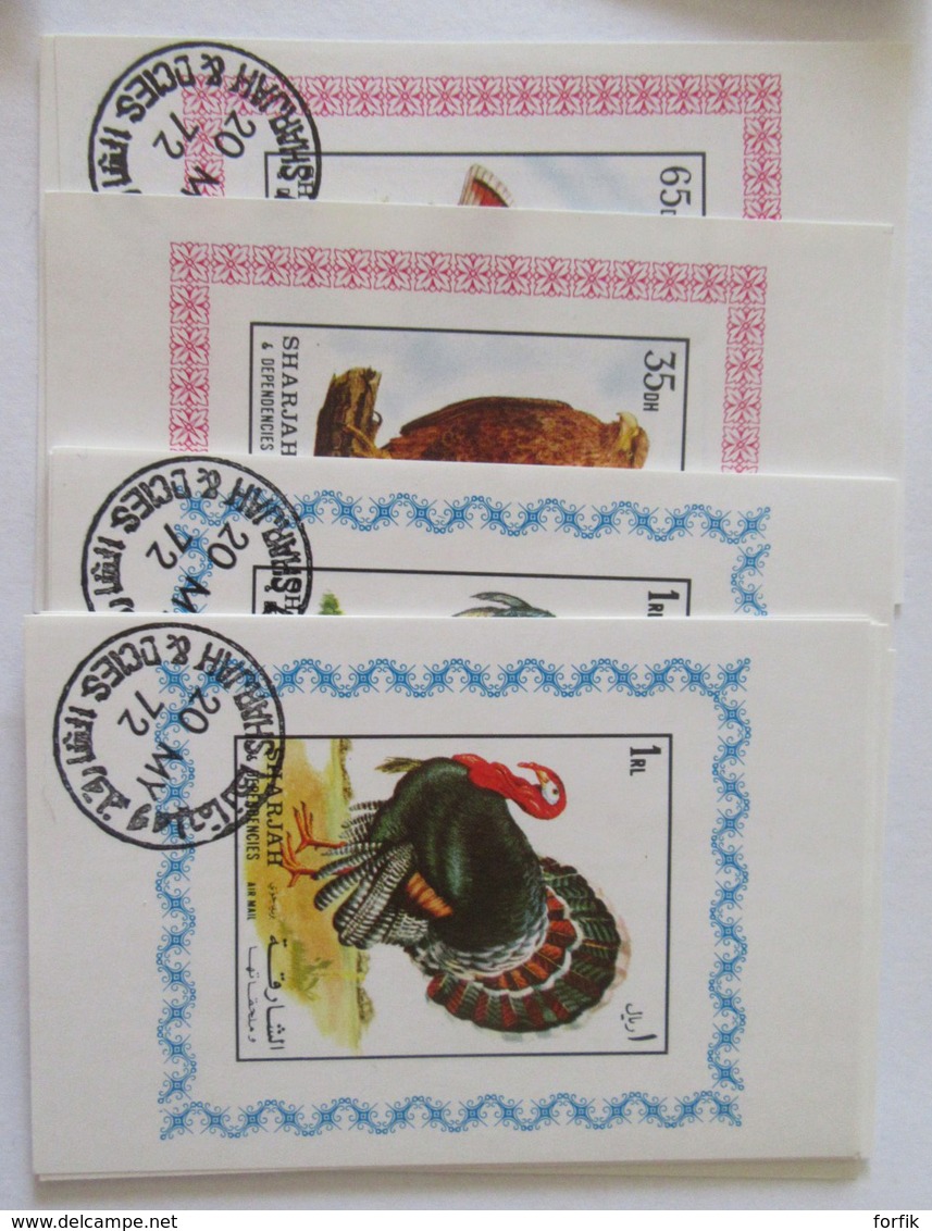 Stock de feuillets souvenir : Suède, Ecosse, Oman, Umm Al Qiwain, etc... - Par multiples - Années 1970