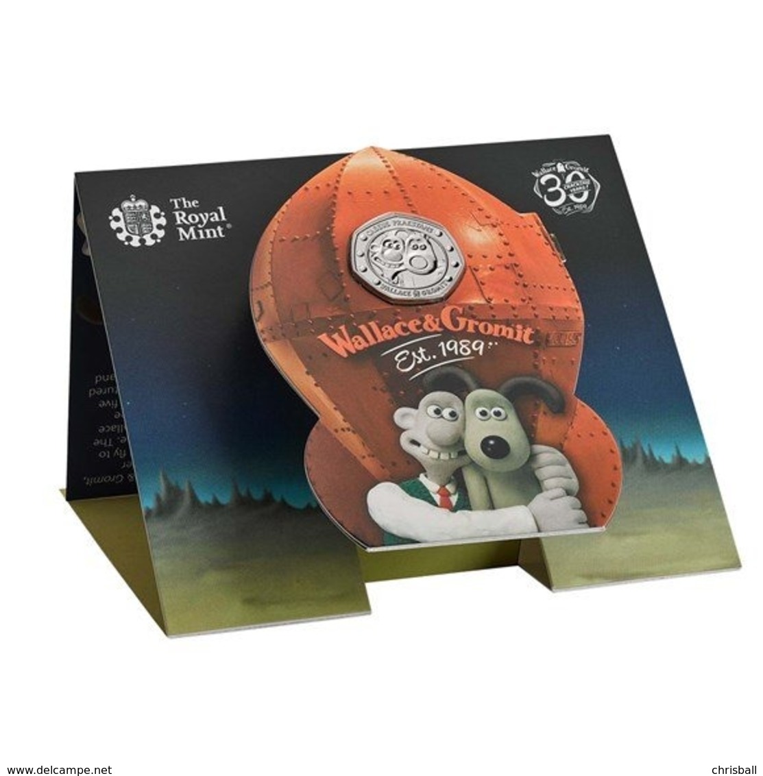 UK 50p Coin Wallace & Gromit - Brilliant Uncirculated BU In Royal Mint Pres/Pack - 50 Pence