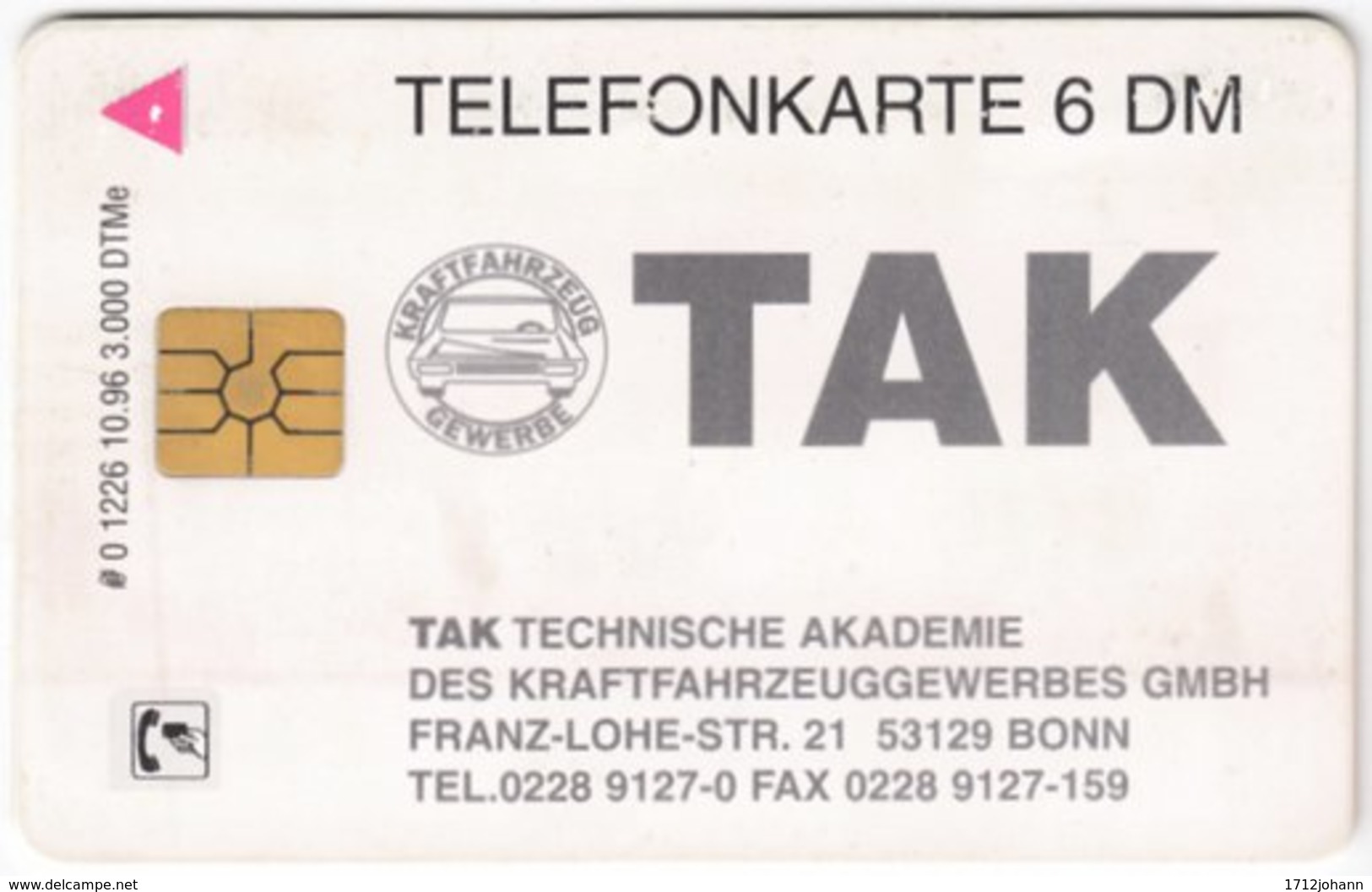 GERMANY O-Serie A-857 - 1226 10.96 - Used - O-Series: Kundenserie Vom Sammlerservice Ausgeschlossen