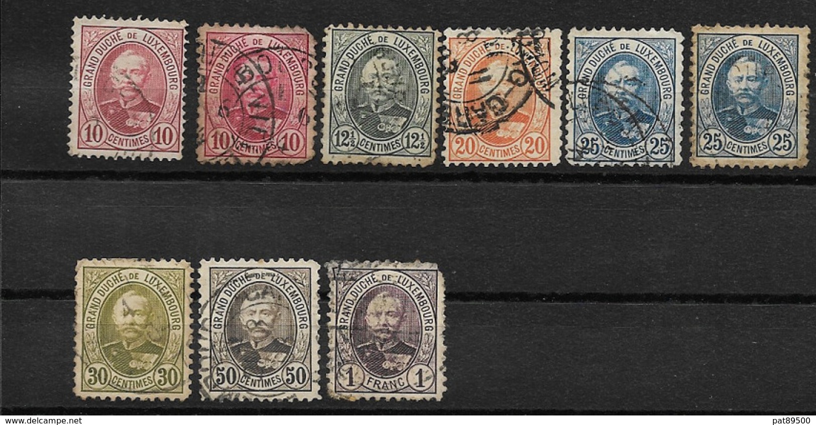 LIQ./ /LUXEMBOURG 1891/1892 / Lot De 9 T. Obl. (2 Offerts)  YT N° 59 ( X2), 60, 61, 62 (x2) , 63, 65 Et 66 (abimé) - 1891 Adolphe De Face