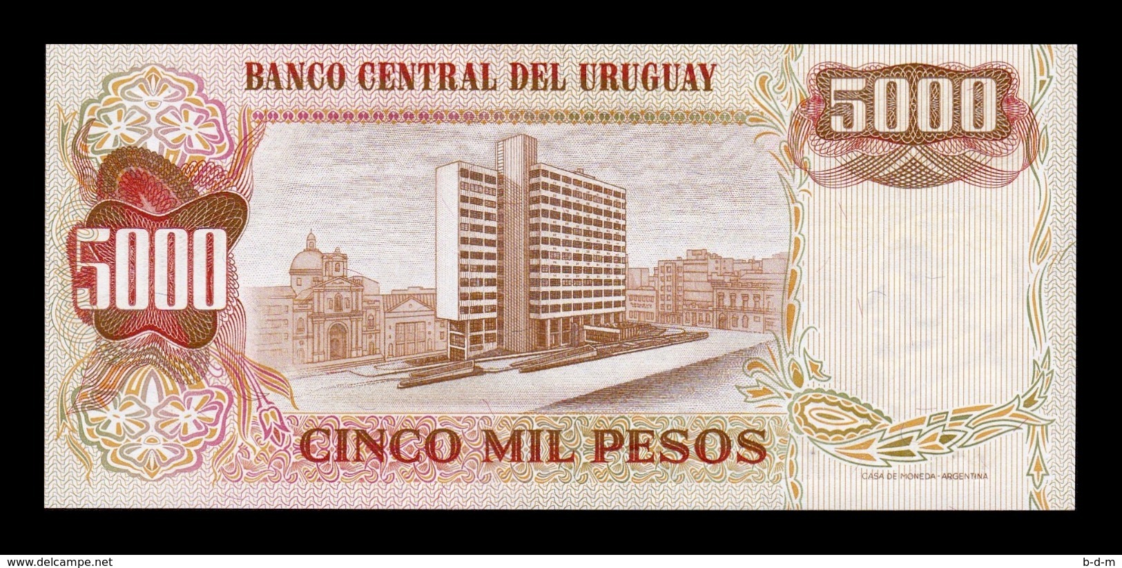 Uruguay 5 Nuevos Pesos On 5000 1975 Pick 57 SC UNC - Uruguay