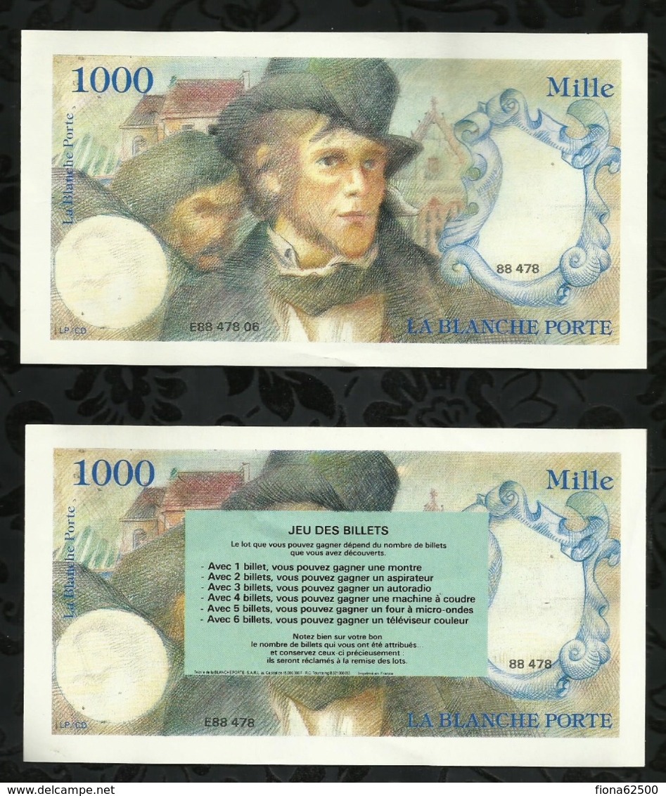 BILLET FICTIF DE 1000 . LA BLANCHE PORTE . - Specimen