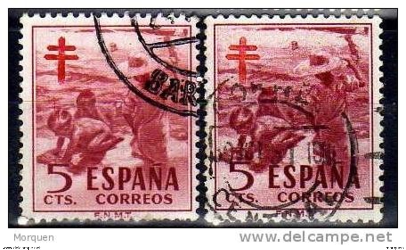 34384. Carta BARCELONA 1952. Sellos Pro Tuberculosos Variedad Color Num 1103 - Cartas & Documentos