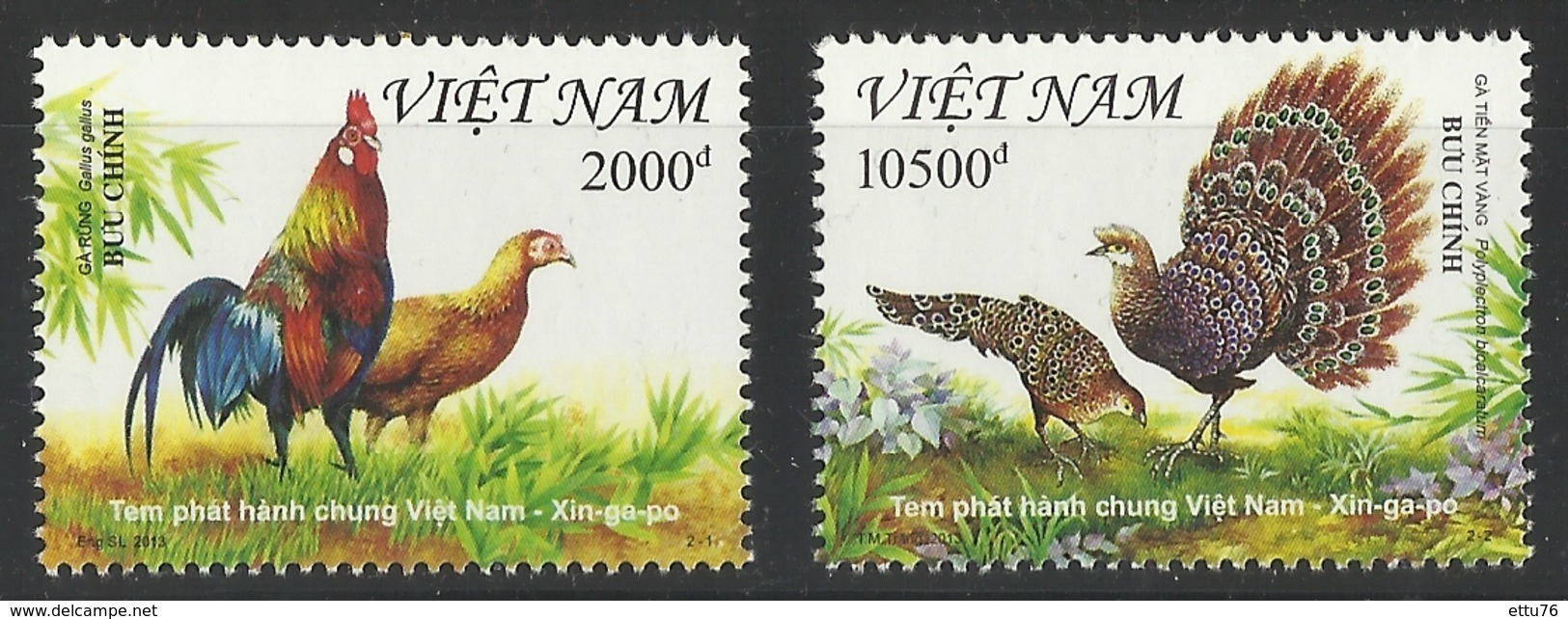 VIETNAM  2013  JOINT ISSUE WITH SINGAPORE  BIRDS  MNH - Andere & Zonder Classificatie