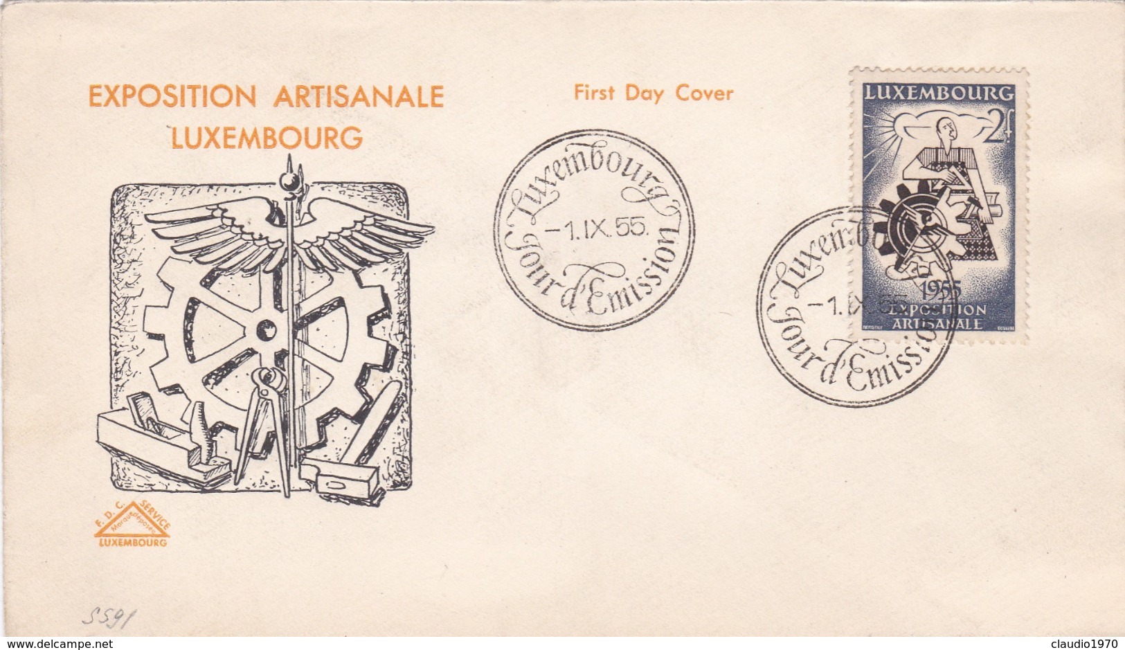 BUSTA FDC - LUSSEMBURGO - EXPOSITION ARTISANALE  -  ANNO. 1955 - FDC