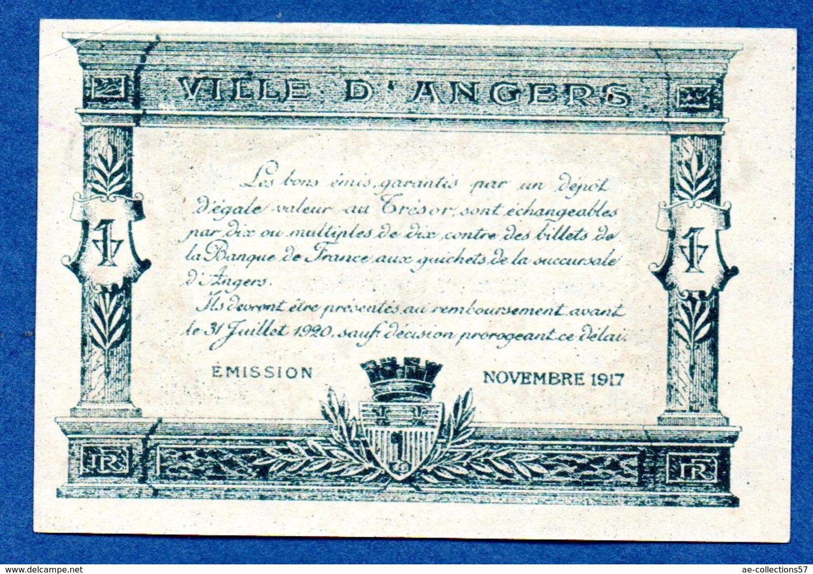 Angers -  25 Centimes - 1915    -  état UNC - Chambre De Commerce