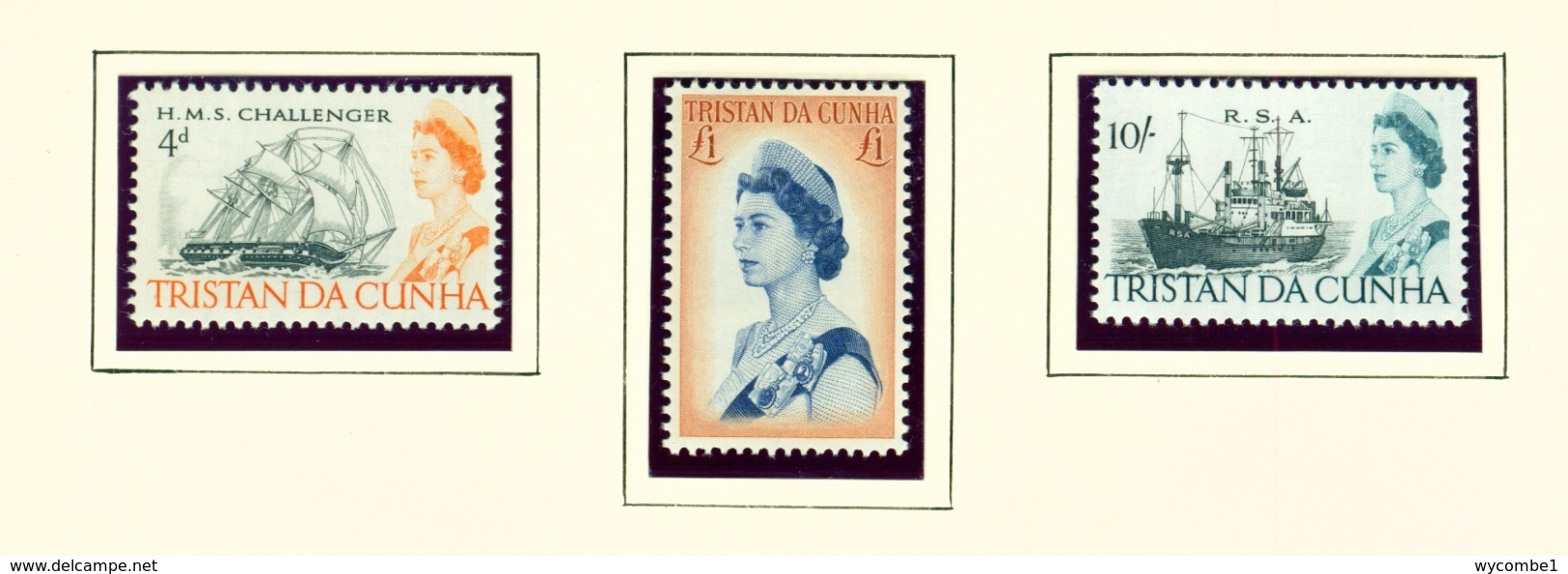 TRISTAN DA CUNHA  - 1965 Ship Definitives Set Unmounted/Never Hinged Mint - Tristan Da Cunha