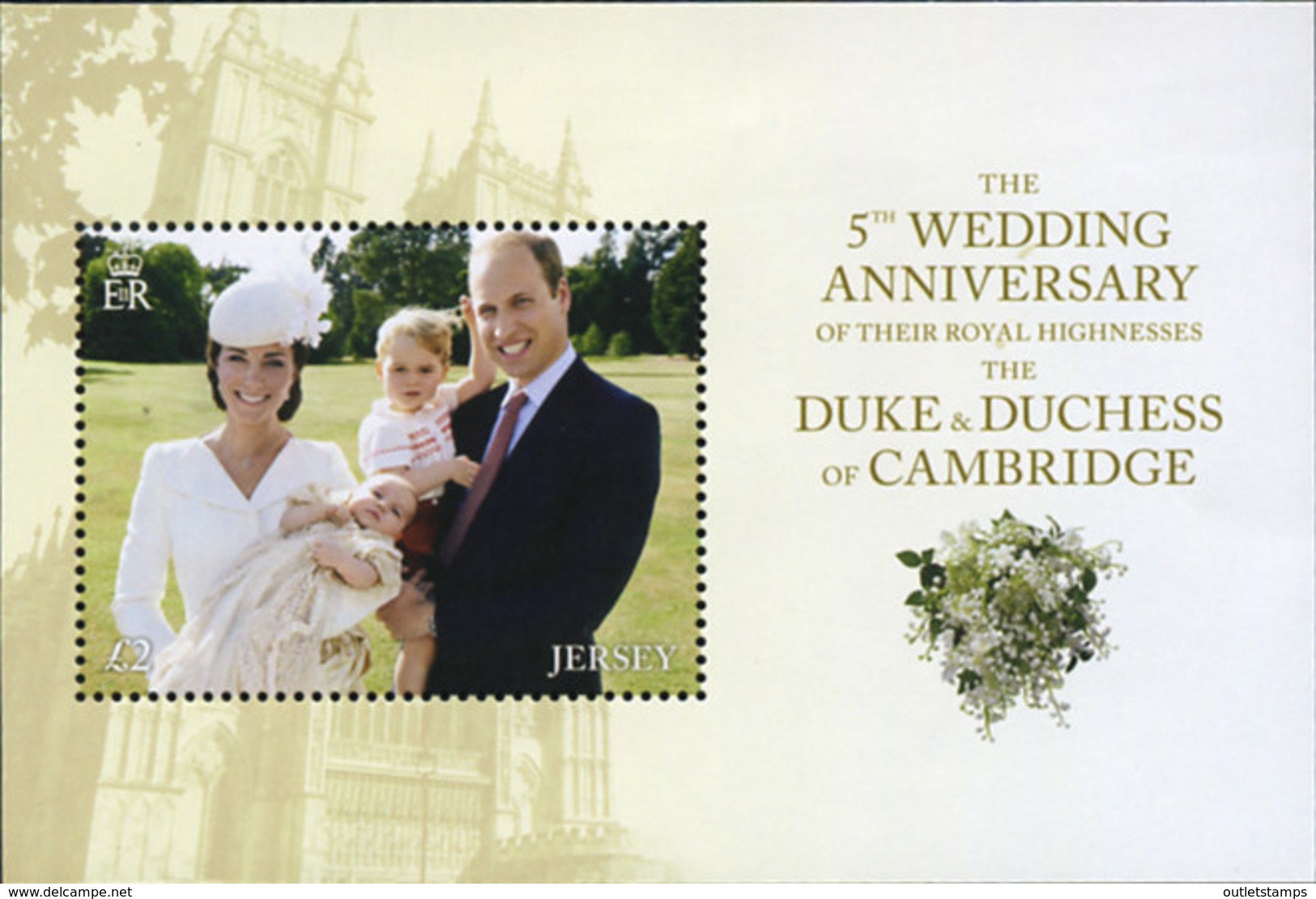 Ref. 359503 * NEW *  - JERSEY . 2016. V ANNIVERSARY OF THE WEDDING OF PRINCE WILLIAM. V ANIVERSARIO DE LA BODA DEL PRINC - Jersey