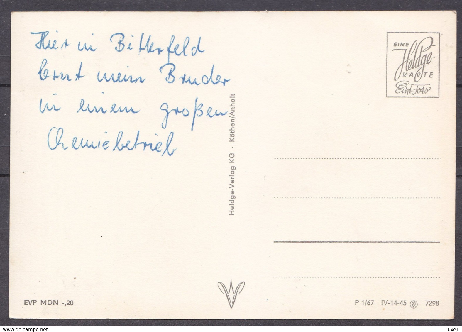 GERMANY  , Bitterfeld ,  RAILWAY  ,   OLD  POSTCARD - Bitterfeld