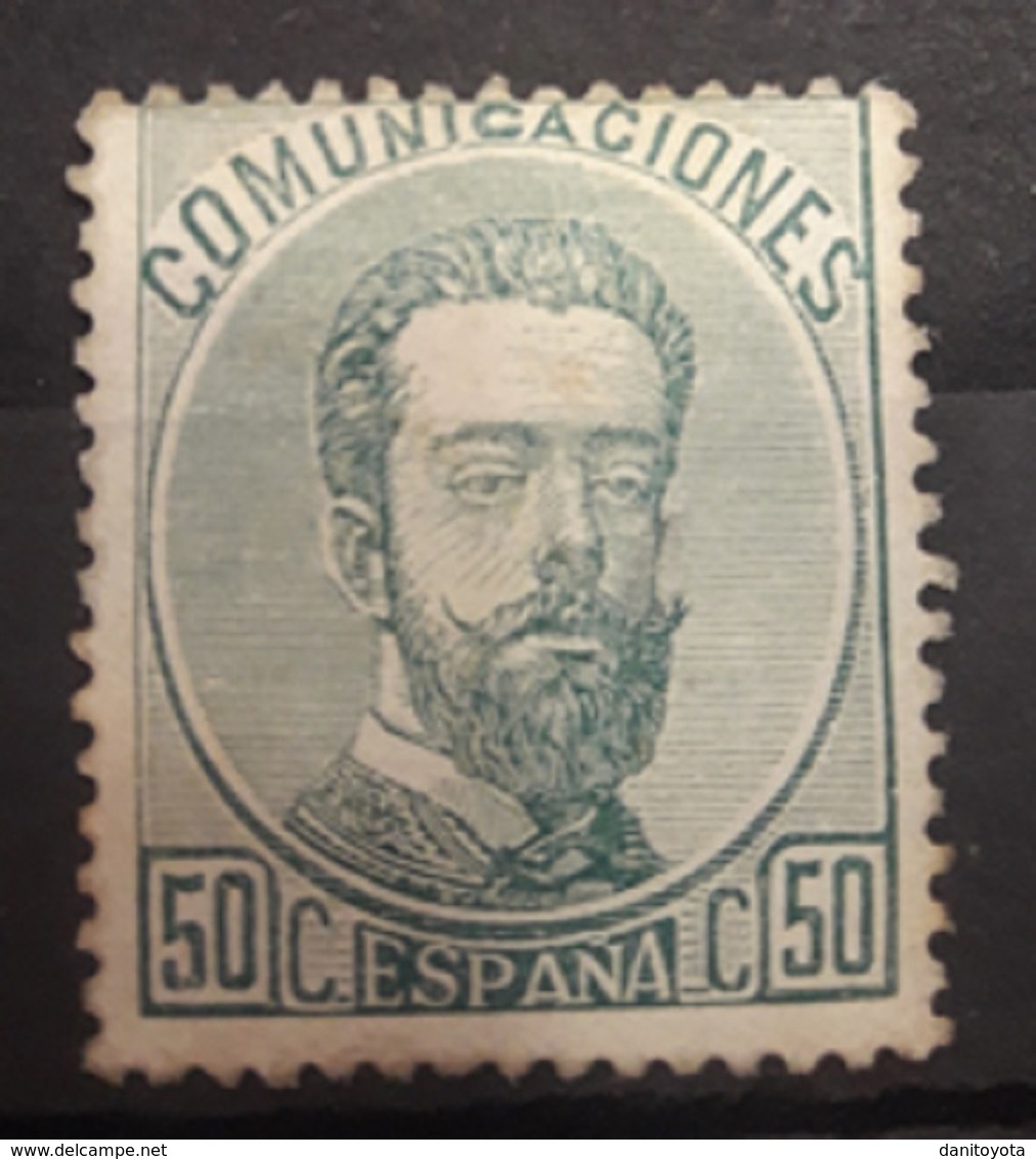 ESPAÑA.  EDIFIL 126 *.  50 CT VERDE AMADEO I.  CATÁLOGO  90 € - Nuevos