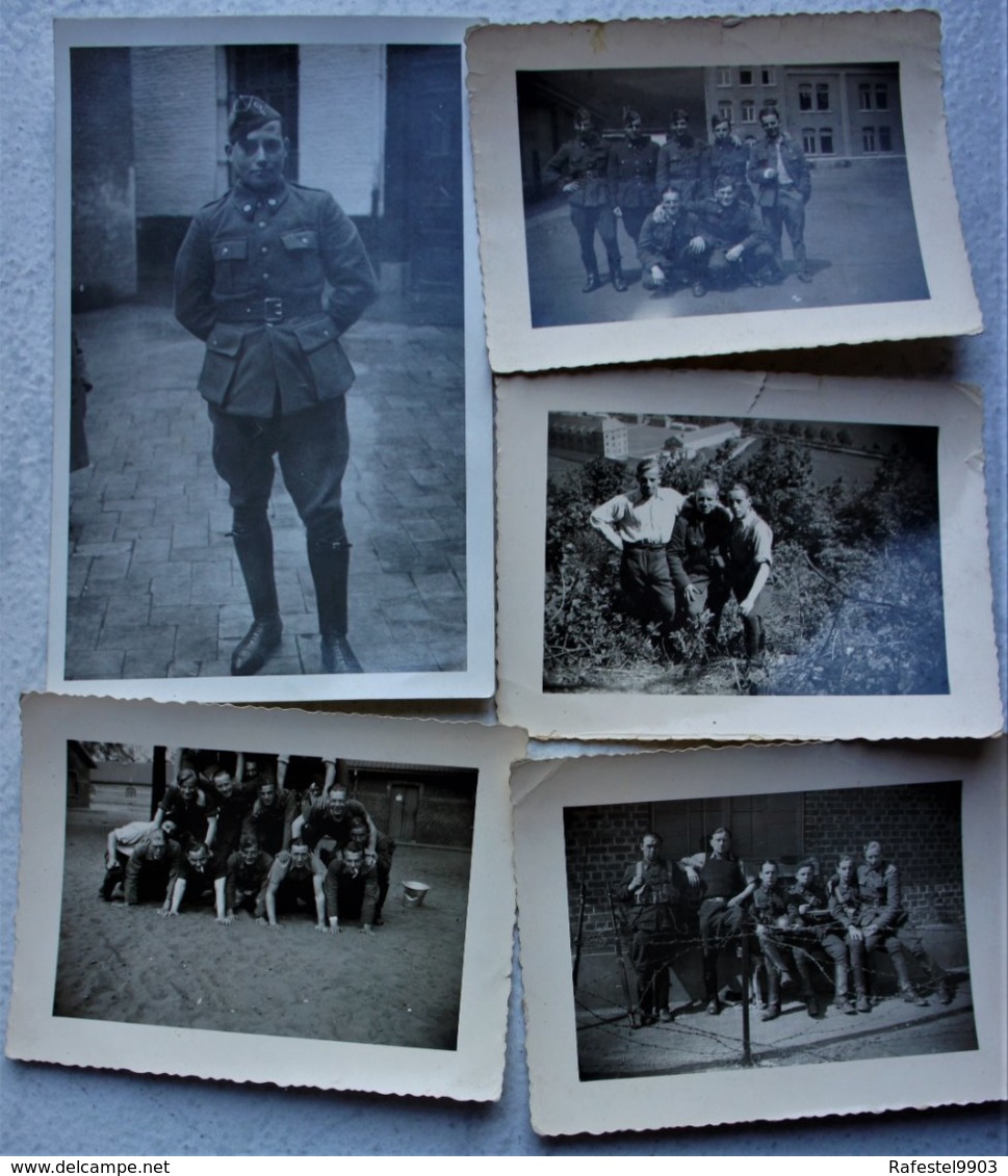 Photox5 ABL CARABINIER CYCLISTE Circa 1935-40 Wielrijders Armée Belge Belgische Leger Militaria - Guerre, Militaire