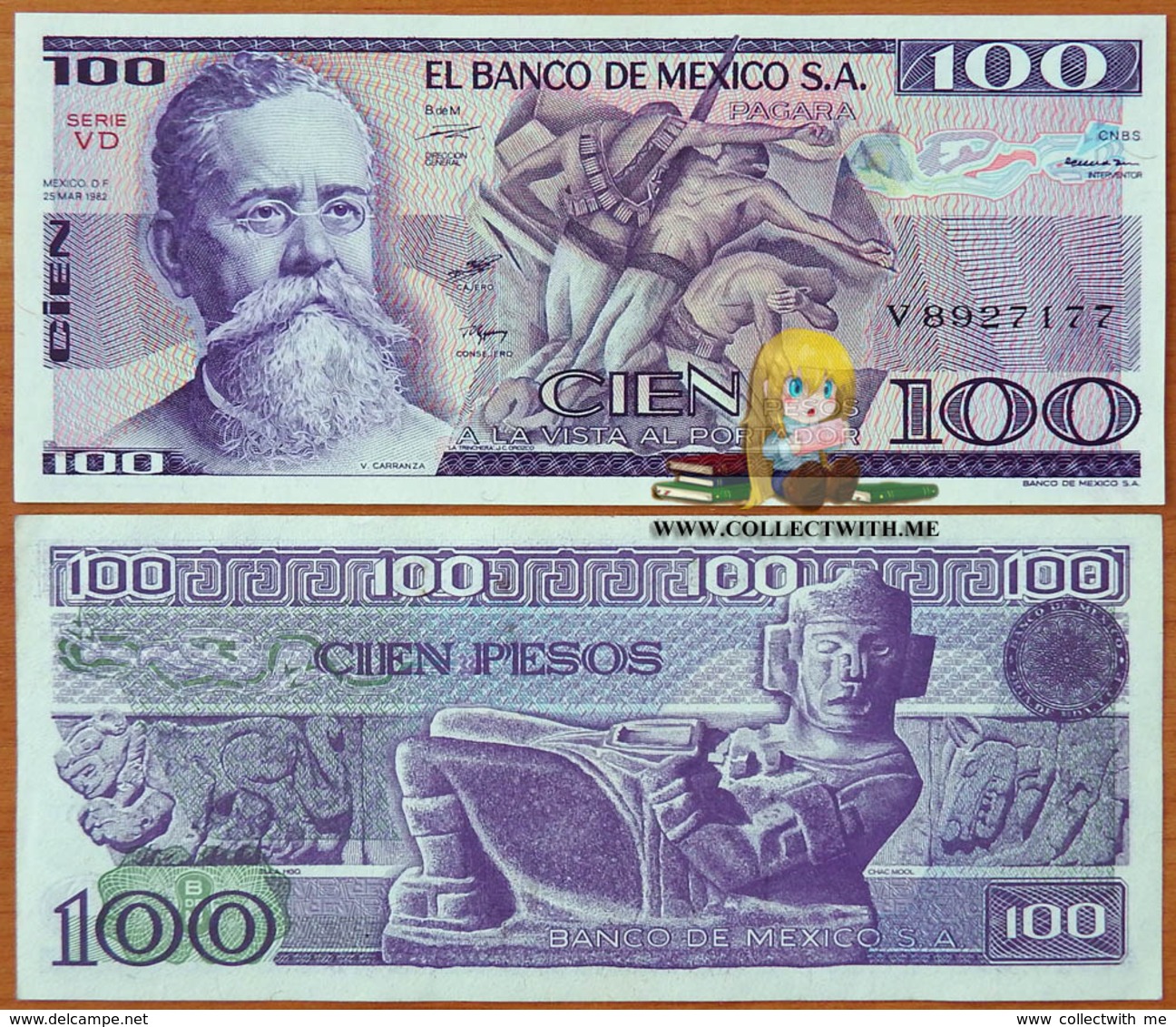 Mexico 100 Pesos 1982 UNC Serie VD P-74c - Mexico