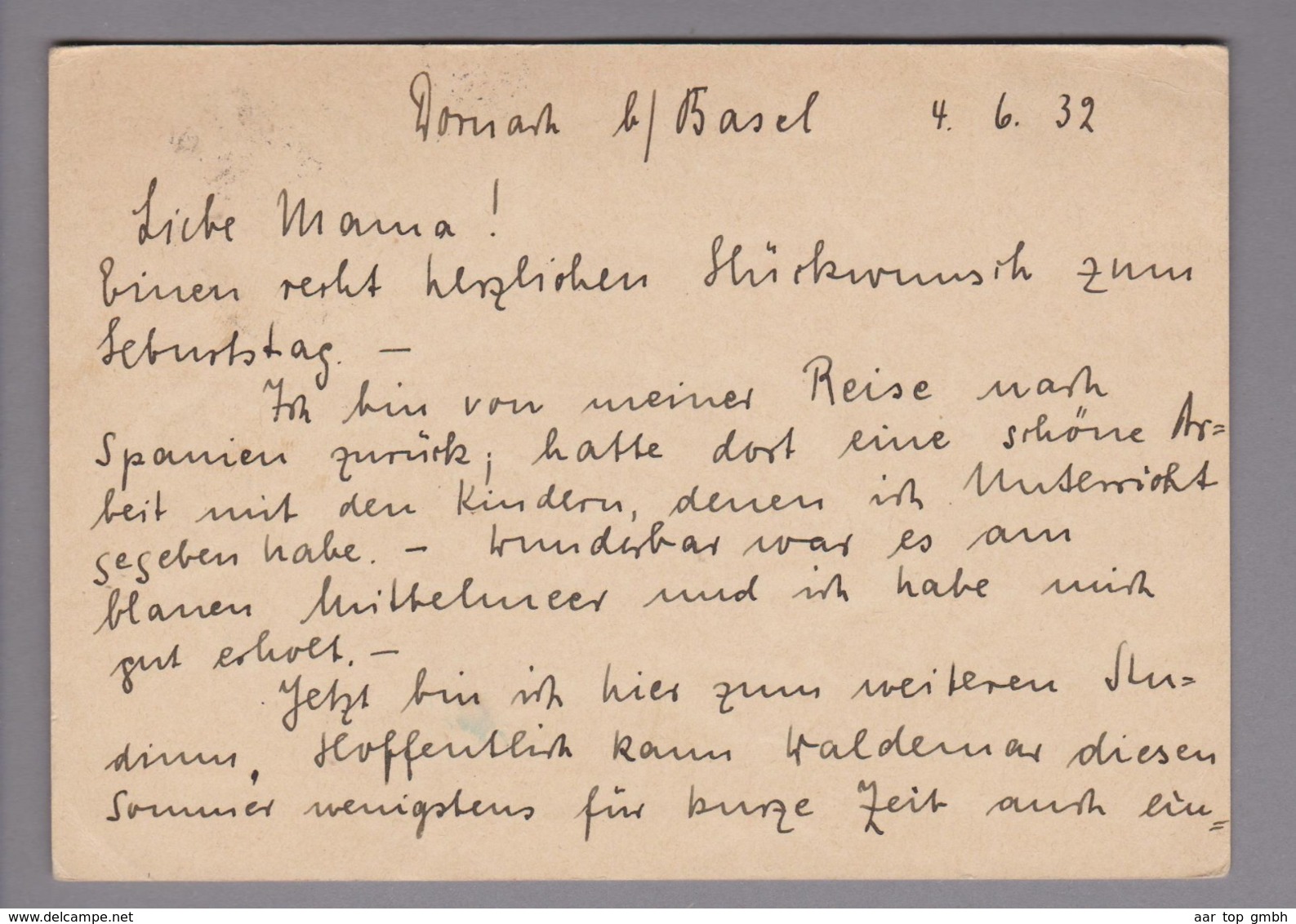 Schweiz GS Bildpostkarte Zu#130.006 (PK133) Baden Stempel Dornach 1932-06-04 - Interi Postali