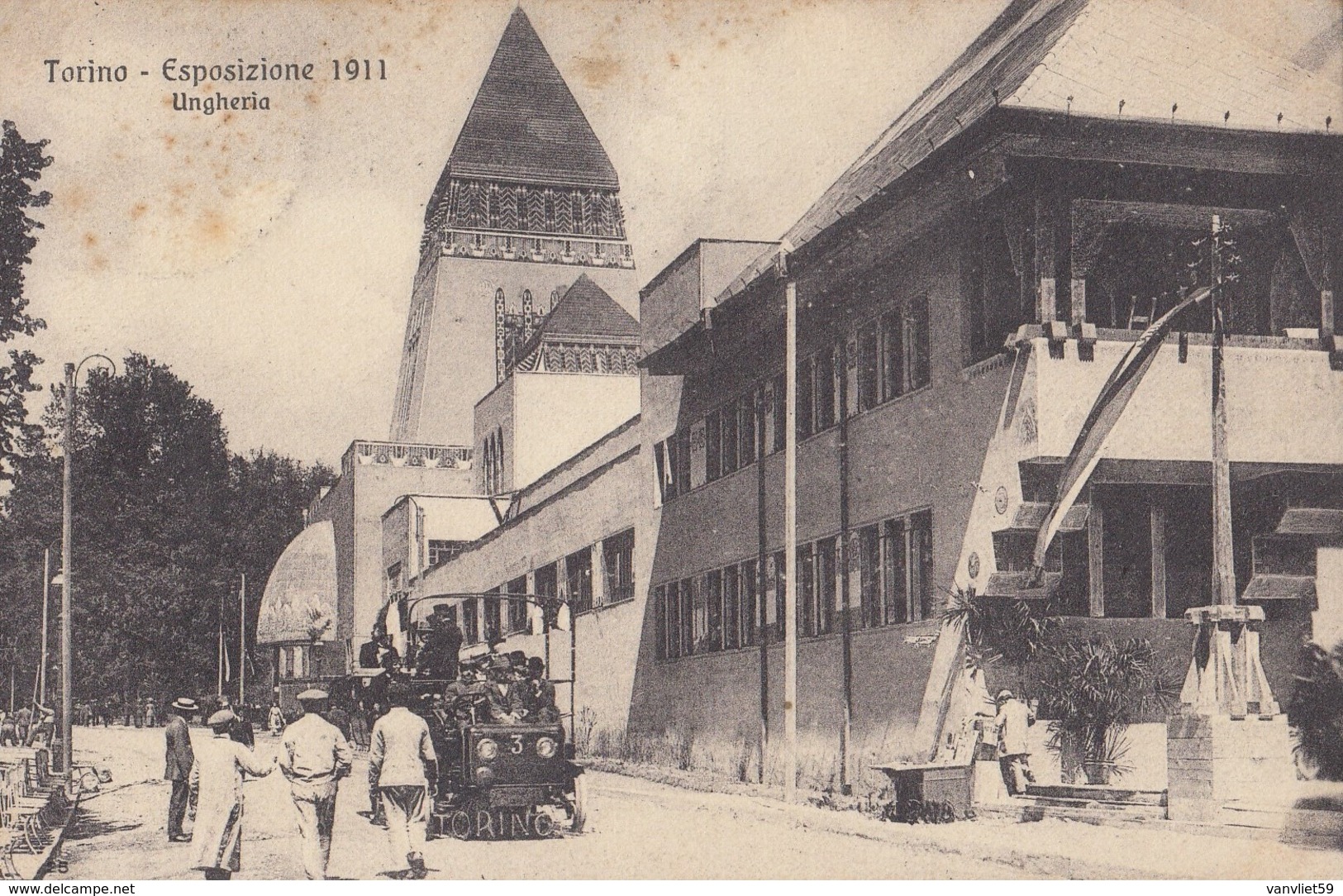 TORINO-ESPOSIZIONE 1911-UNGHERIA-BELLA ANIMAZIONE-CARTOLINA VIAGGIATA IL 3-11-11 - Ausstellungen