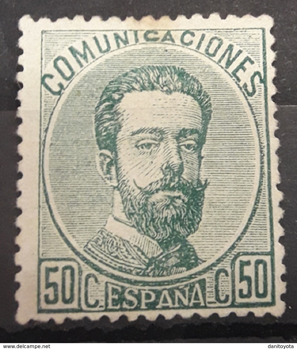 ESPAÑA.  EDIFIL 126 (*)  50 CT VERDE AMADEO I.  CATÁLOGO  90 € - Neufs