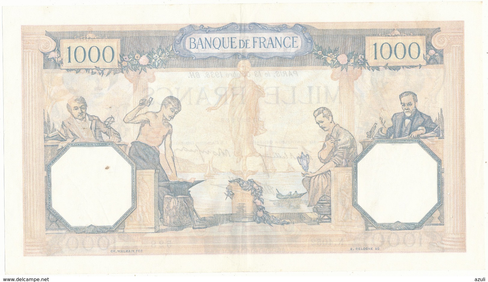 Billet De 1000 F   "Cérès Et Mercure" - 13 Octobre 1938 , N.4052/ 528 - 1 000 F 1927-1940 ''Cérès Et Mercure''