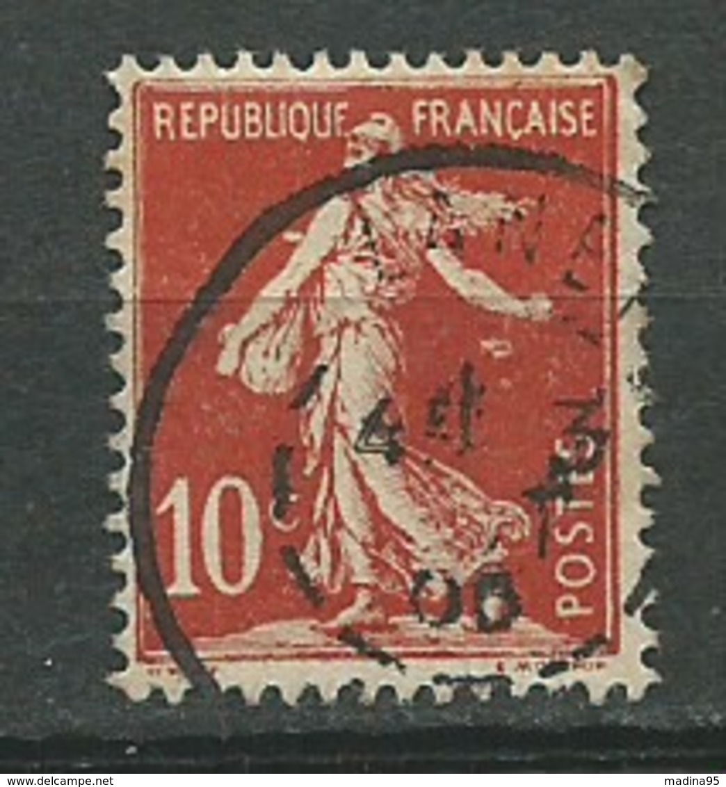 FRANCE: Obl., N° YT 134d (I), Rouge, TB - 1906-38 Säerin, Untergrund Glatt