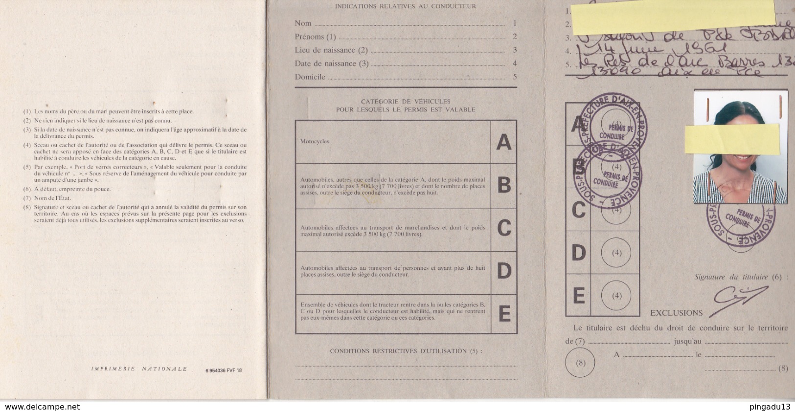 Au Plus Rapide Timbre Fiscal Sur Permis De Conduire International Excellent état - Autres & Non Classés