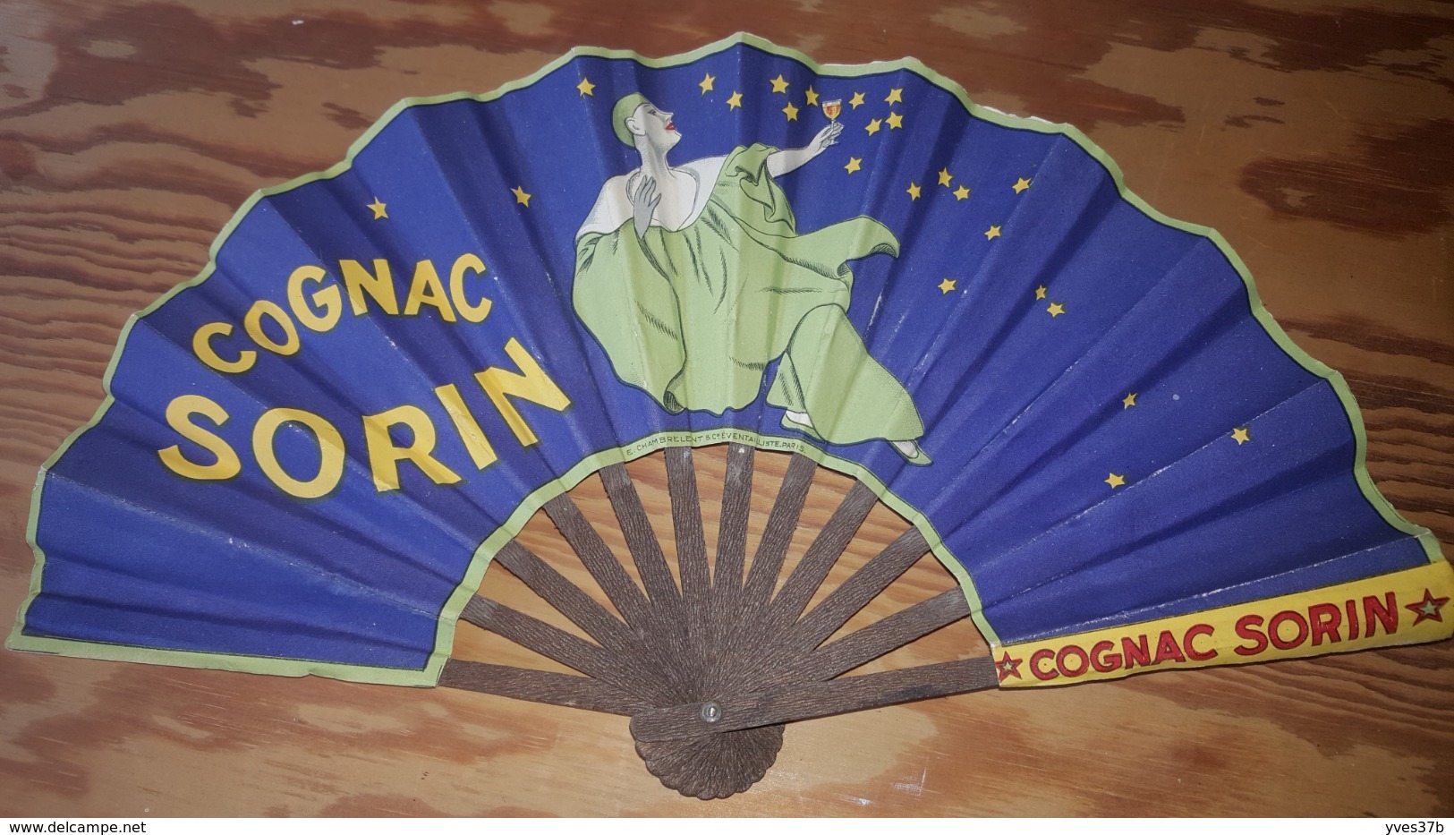 Eventail Publicitaire Cognac J. SORIN & C°  Ancien Alcool Jean D'Ylen Cappiello 1920 TB - Advertising