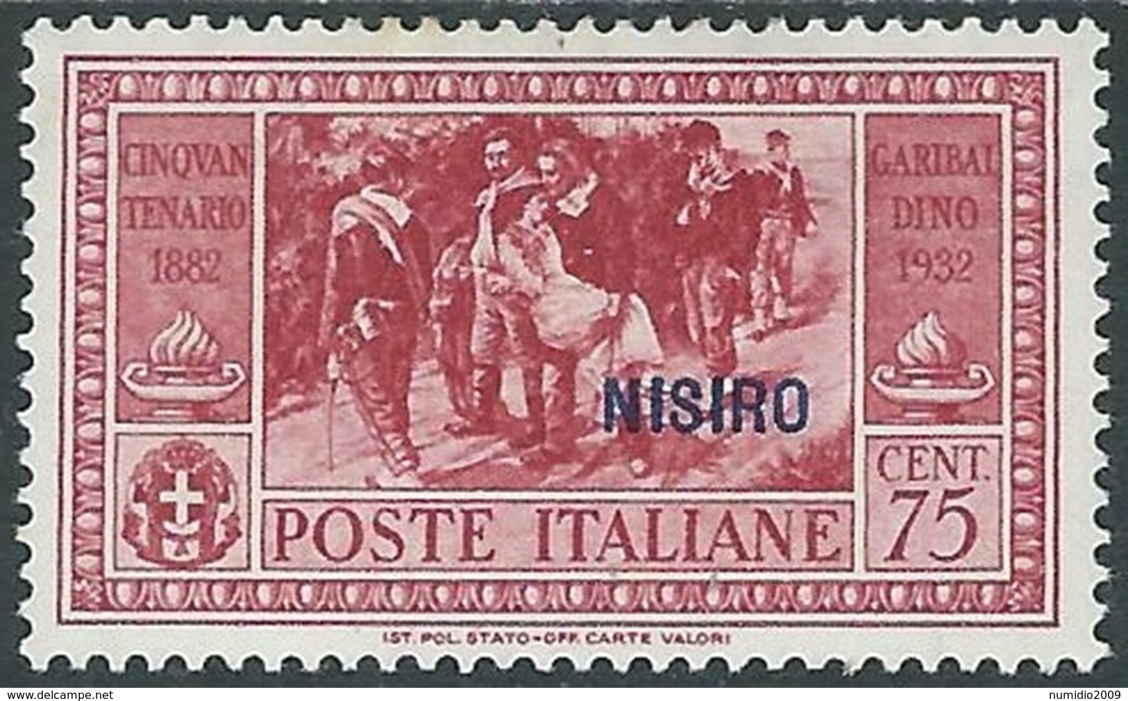 1932 EGEO NISIRO GARIBALDI 75 CENT MH * - RB9-7 - Aegean (Nisiro)