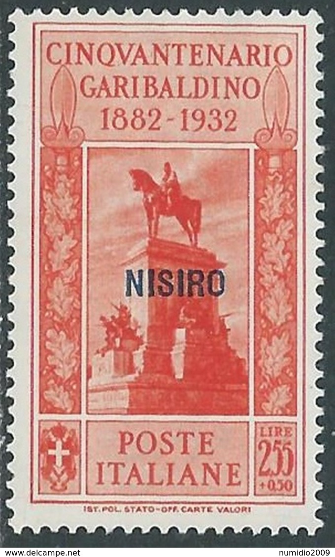 1932 EGEO NISIRO GARIBALDI 2,55 LIRE MH * - RB9-7 - Aegean (Nisiro)