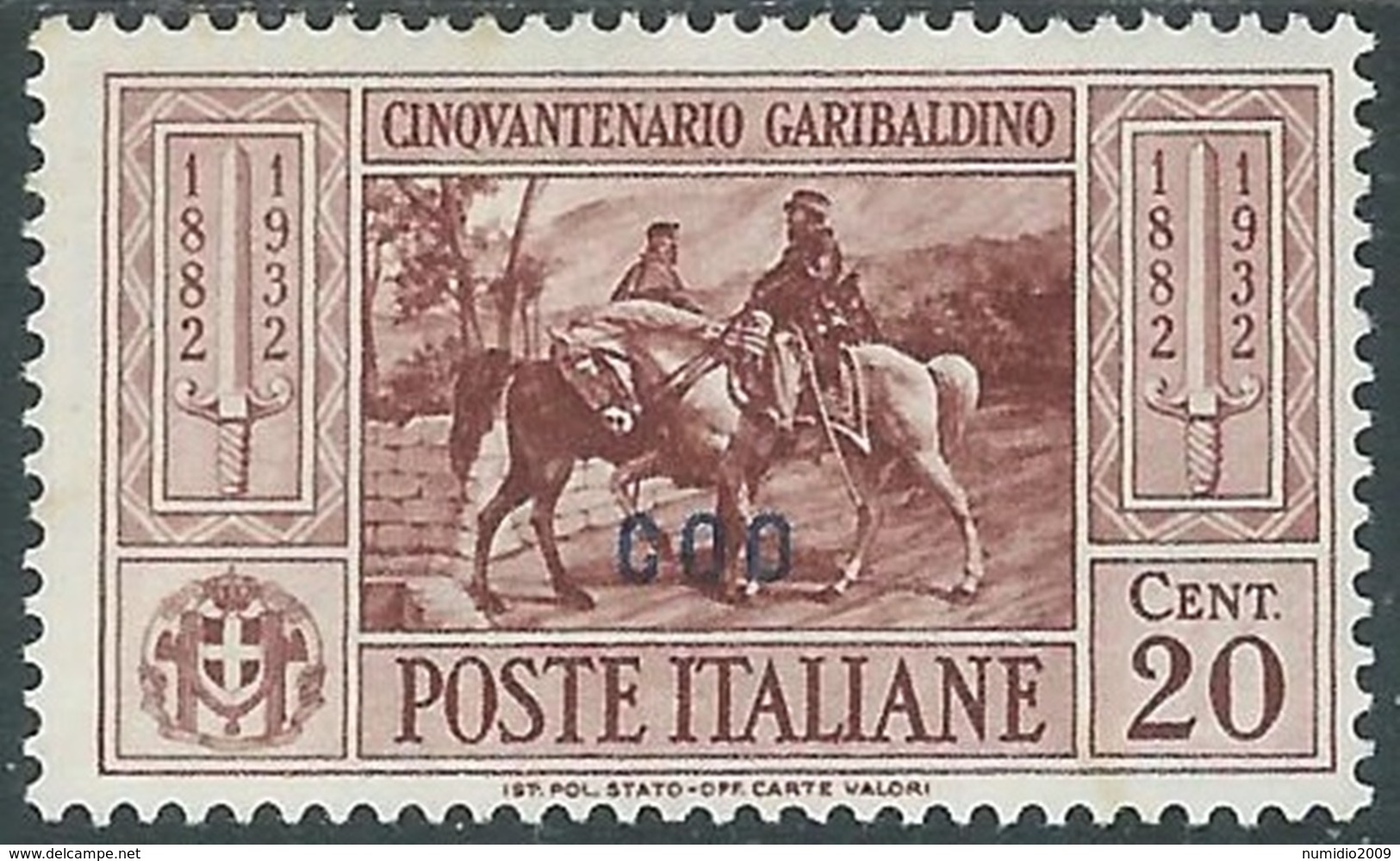 1932 EGEO COO GARIBALDI 20 CENT MH * - RB9-6 - Aegean (Coo)