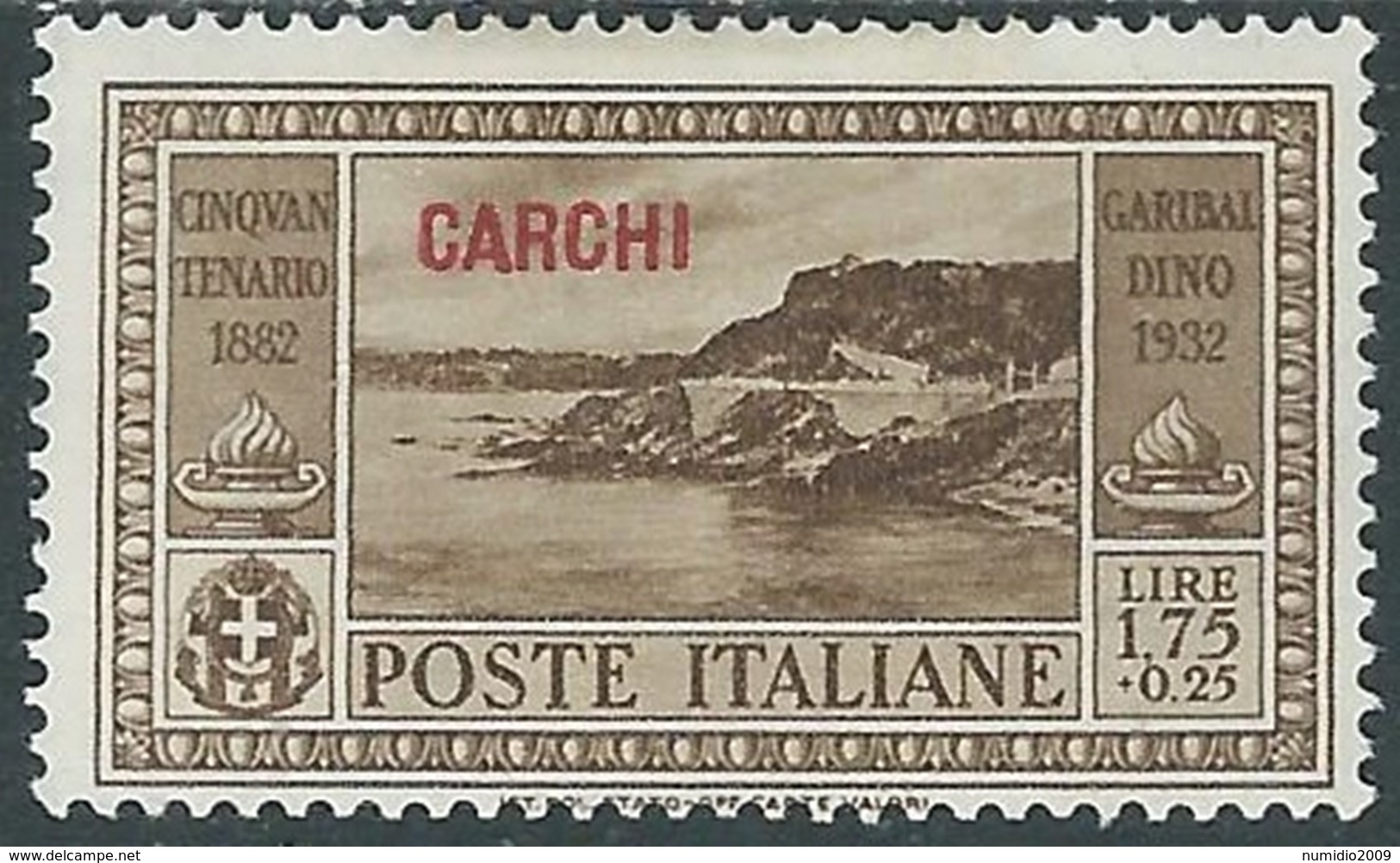 1932 EGEO CARCHI GARIBALDI 1,75 LIRE MH * - RB9-4 - Egeo (Carchi)