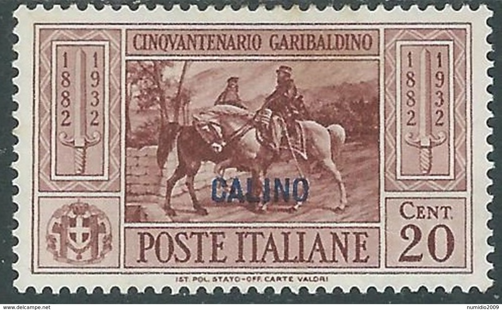 1932 EGEO CALINO GARIBALDI 20 CENT MH * - RB9-4 - Egée (Calino)