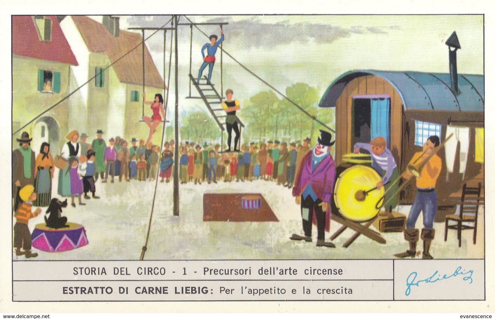 6 Chromos Liébig : Italie : Storia Del Circo : Thème Cirque    ///  REF  OCT. 19 - Liebig