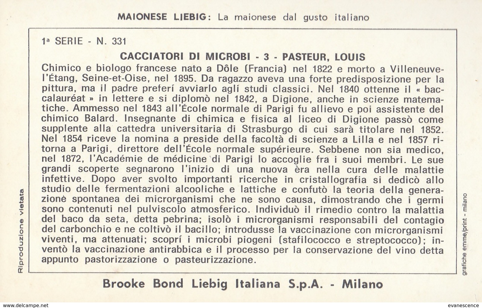 6 Chromos Liébig : Italie : cacciatori di microbi ,  sciences médecine     ///  REF  OCT. 19