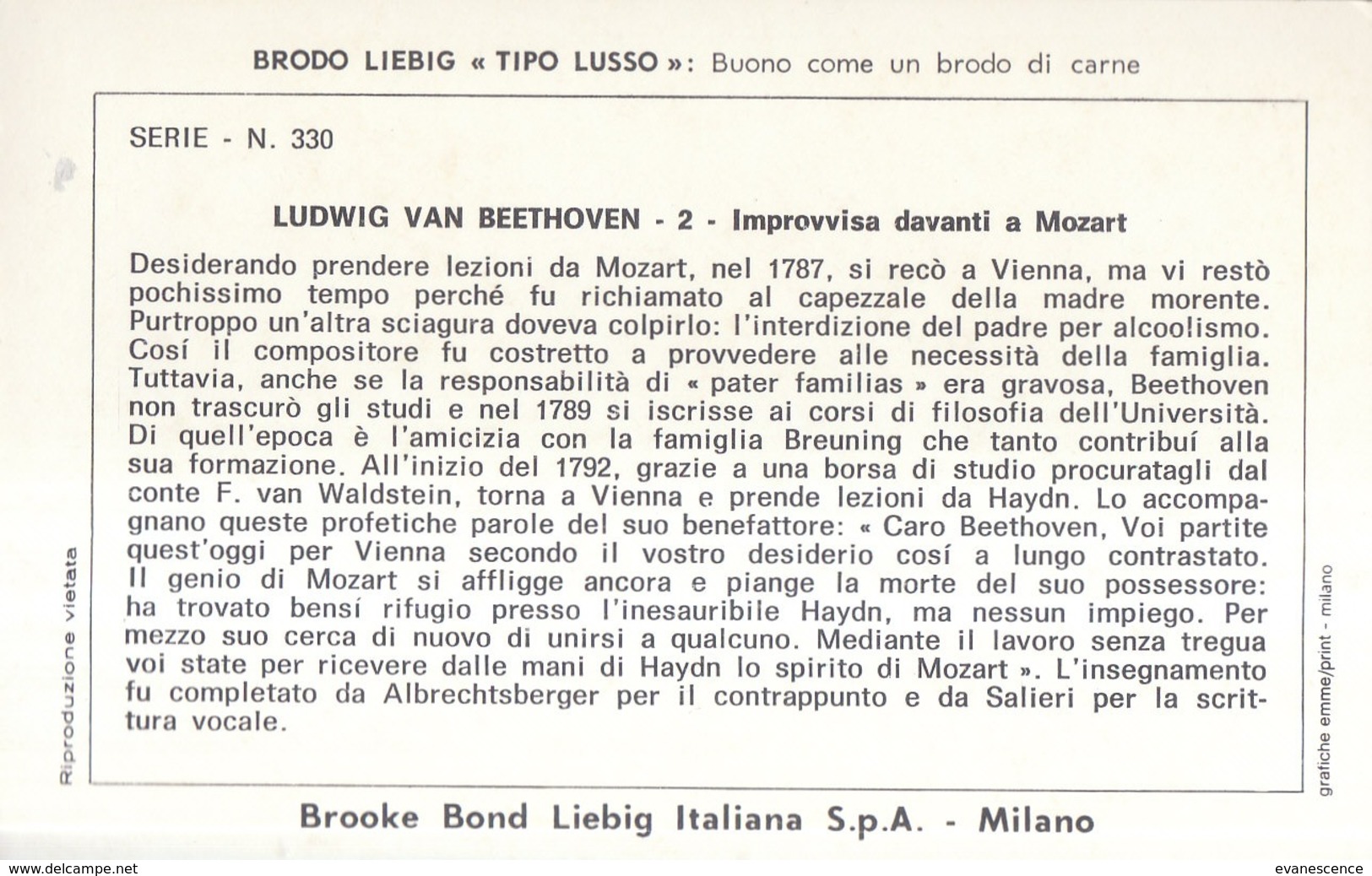 6 Chromos Liébig : Italie : Ludwig Van Beethoven      ///  REF  OCT. 19