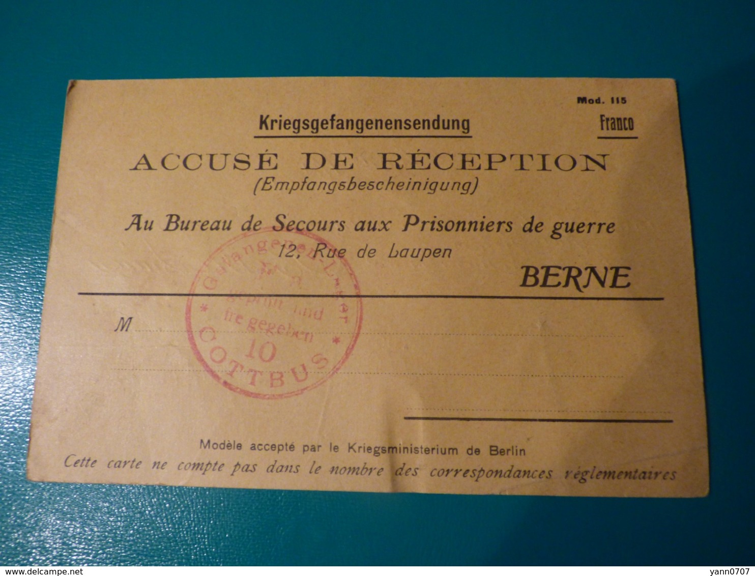 Lot Prisonnier, BESSEE Lucien, 222eRI, Croix Rouge Geneve, Ambassade France Et Espagne, Cachet Cottbus, Lettres Famille - 1914-18