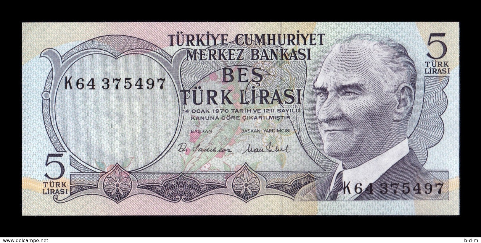 Turquía Turkey 5 Lira L.1970 (1976) Pick 185 SC UNC - Turkije