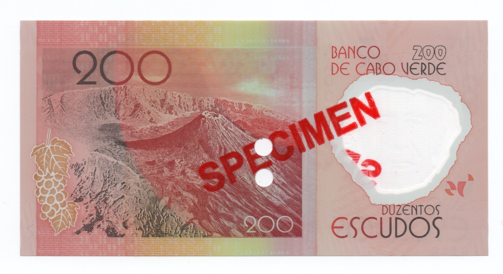 CAPE VERDE»200 ESCUDOS (SPECIMEN)»POLYMER»2014»P-71 (WORLD PAPER MONEY)»UNC - Specimen