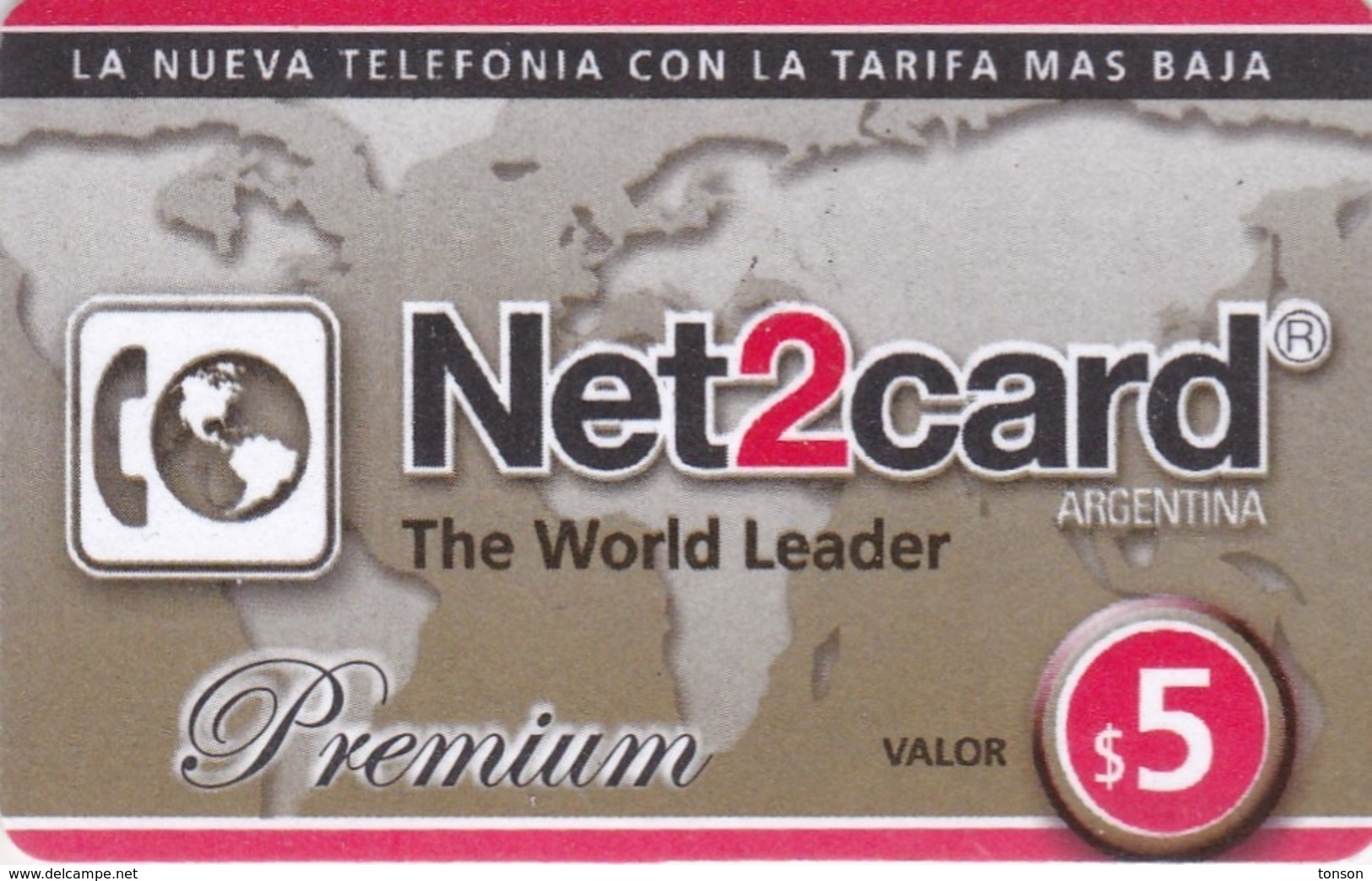 Argentina, AR-Pre-0278, Net2card, Premium $5, 2 Scans. - Argentina