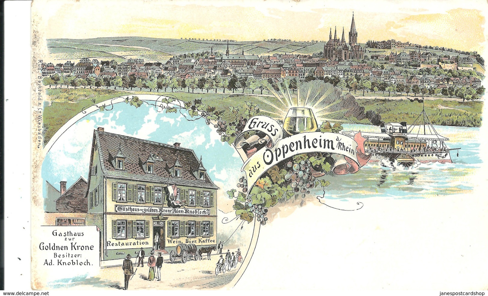 GRUSS AUS OPPENHEIM A RHEIN - POSTALLY USED 1905 - Other & Unclassified