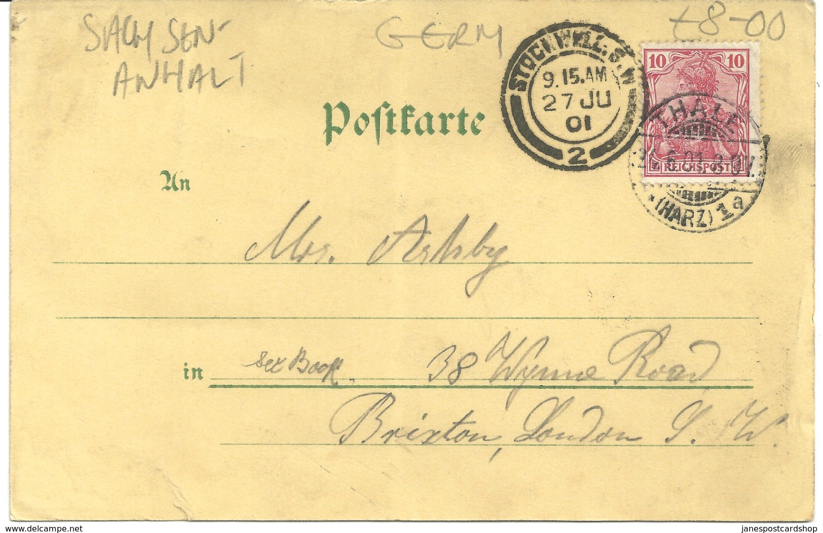 GRUSS VOM WALDKATER IM BODETHAL HARZ - SACHSEN ANHALT - GERMANY POSTALLY USED 1901 - Other & Unclassified