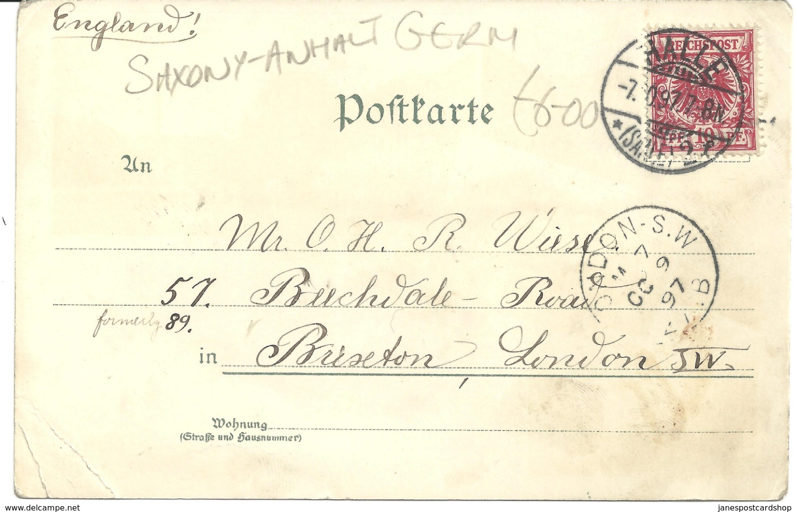 GRUSS AUS HALLE - SAXONY ANHALT - POSTALLY USED 1897 - Halle (Saale)