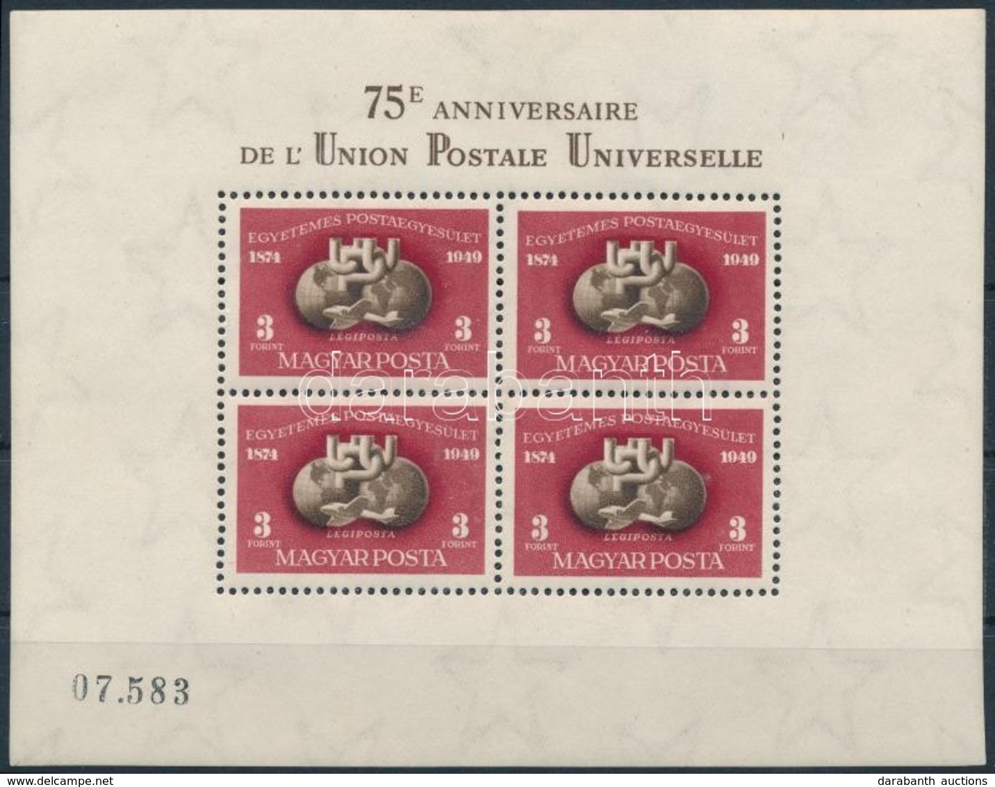 ** 1950 UPU Blokk Luxus Minőség (140.000) - Otros & Sin Clasificación